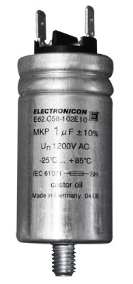 1 µF power capacitor Electronicon 1200 VAC_Alu