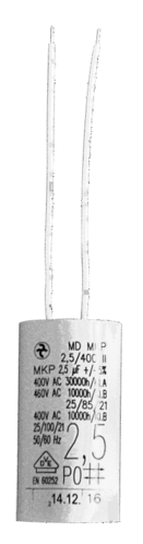 motor capacitor 2,5 µF 400 VAC Hydra (AEG) class A / stranded wire