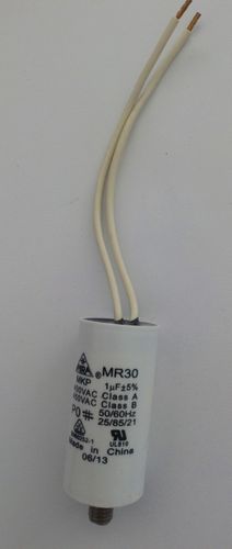 1 µF 400 VAC Motorbetriebskondensator MIRA / Litzen