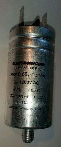 0,68 µF  Wechselspannungkondensator Electronicon 1200 VAC_Alu