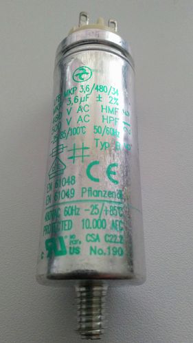 3,6µF 480 Vac capacitor Hydra