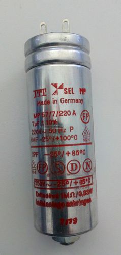 7 µF / 220 Vac capacitor ITT SEL MP 57/7/220 A