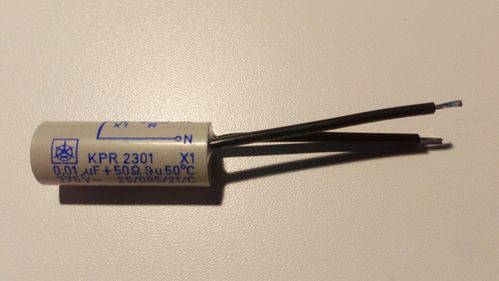 0,01 µF 275 VAC radio interference suppression capacitor Iskra KPR2301