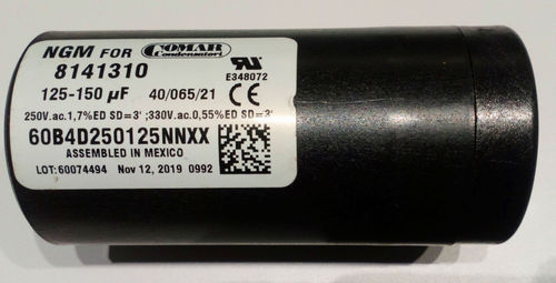 125 - 150 µF motor start capacitor Comar 320 Vac