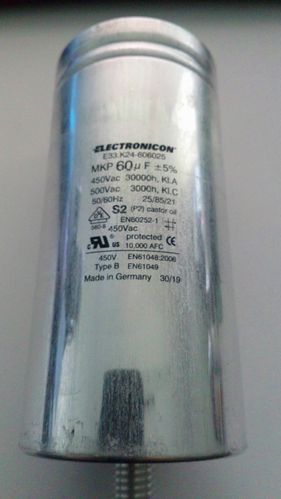 60 µF 450 VAC Motorbetriebskondensator Electronicon