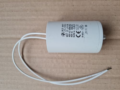 25 µF 400 Vac motor capacitor Hydra terminal stranded wire